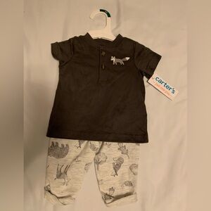 Carter's Gray and White Baby Outfit